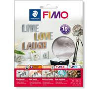 STAEDTLER 8781-81 FIMO Metallic Leaf Metal for Polymer Modelling Clay Decorating - Silver (Pack of 10 Sheets)