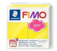 STAEDTLER FIMO Soft 8020 - Lemon, 57 g, Polymer Clay | Oven-curing, soft modelling clay for beginners, hobbyists & DIY - Item No. 8020-10