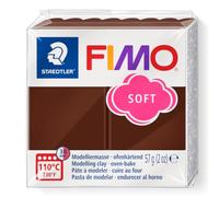 STAEDTLER FIMO Soft 8020 Modelling Clay - Chocolate, 57 g | Oven-hardening polymer clay, soft & easy to mix - warm tone for jewellery, figures & décor - Art.-Nr. 8020-75