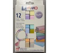 STAEDTLER 8023 C12-3 FIMO Soft Oven-Hardening Polymer Modelling Clay - Assorted Pastel Colours (Pack of 12 x 25g Blocks)