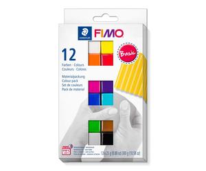 STAEDTLER FIMO Soft Oven Hardening Polymer Modelling Clay Basic Colours 12 x 25g