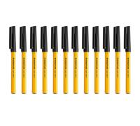 STAEDTLER Fine 0.3mm 430 F Stick Ballpoint Pens Writing Pen Smooth - Black Ink (12)