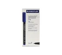 Staedtler Fine Permanent 0.6 Line Blue Marker Pen [Pack 10] - 318-3