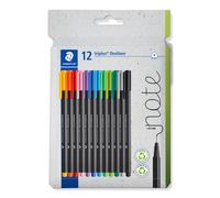 STAEDTLER Fineliner Pens - triplus - 12 Assorted Colours - Pack of 12, 334 C12