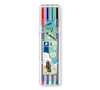 STAEDTLER Fineliner Pens - Triplus - for Adult Colouring - 4 Assorted Colours - Pack of 4, 334 SB4