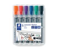 STAEDTLER 356 WP6 Lumocolor Flipchart Whiteboard Markers Pen Wallet of 6 Pens