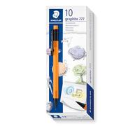 STAEDTLER Graphite 777 mechanical pencil - 0.5 mm, orange, 10 pieces | Soft-touch finish, extra-large eraser - reliable, for school - Item No. 777 05-4