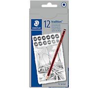 STAEDTLER 110 C12-1 Tradition Graphite Pencil for Drawing & Sketching - Assorted Degrees (Box of 12)