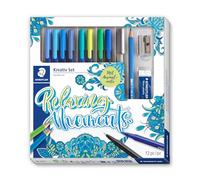 STAEDTLER Hand Lettering Set meTime 12-Piece - Hand Lettering Pens with Fineliner, Textsurfer, Metallic Pen, Calligraphy Set for Brush Lettering and Faux Calligraphy
