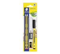 STAEDTLER HB Drawing Pencils for School - Student Set - Includes 2 Pencils, Black Pen, Ruler, Eraser & Sharpener - Set of 6, 120 SBK2P1