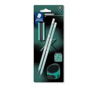 STAEDTLER HB Drawing Pencils - for Sketching and Writing - NORIX - Includes 2 HB Pencils, Sharpener & Eraser in French Green - Set of 4, 181 SBK2-3