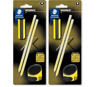 STAEDTLER HB Drawing Pencils - for Sketching and Writing - NORIX - Includes 2 HB Pencils, Sharpener & Eraser in Yellow - Set of 4, 181 SBK2-1 (Pack of 2)