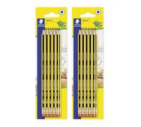 STAEDTLER HB Drawing Pencils with Rubber Bundle - Noris School - for Sketching - Set of 2 x Pack of 10, 122-2BK10X