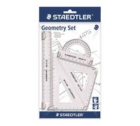 Staedtler High Quality Geometry Set Clear Bevelled Edge Abrasion Resistant