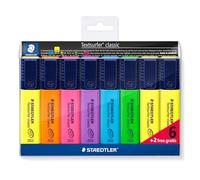 STAEDTLER Highlighter Pens Multipack - Textsurfer - Chisel Tip - 7 Assorted Neon Colours + 1 Free Yellow - Pack of 8, 364 A WP8