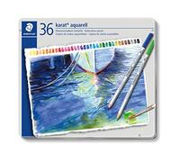 STAEDTLER Karat Aquarell 125 Watercolour Pencils - 36 Colours, Metal Tin | Highly pigmented water-soluble core, hexagonal barrel - FSC wood - Art.-Nr. 125 M36