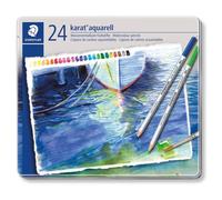 Staedtler karat aquarell watercolour pencils tin set of 24 assorted colours
