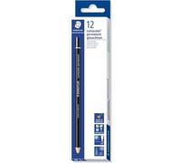 STAEDTLER 108 20-9 Lumocolor Permanent Glasochrom Dry Marker Pencil - Black (Pack of 12)