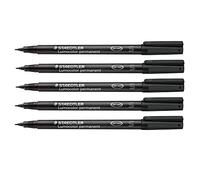 STAEDTLER Lumocolor 313 Permanent Marker - Black, Single, 0.4 mm | Waterproof superfine ink, quick-drying - universal on almost all surfaces - Art.-Nr. 313-9X