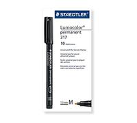 STAEDTLER Lumocolor 317-4 Permanent Marker Orange Line Width Approx. 1.0 mm Smudge-proof and Waterproof Made in Germany Long Service Life 10 Orange Universal Pens in Cardboard Case