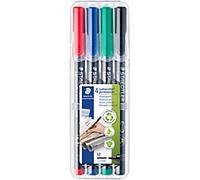 STAEDTLER Lumocolor 317 OHP Marker Medium Bullet 1 mm Assorted Refillable Pack of 4
