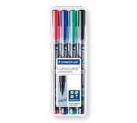 STAEDTLER 317 WP4 Lumocolor Permanent Pen, Medium Line Width, 1.0mm - Assorted Colours (Pack of 4)