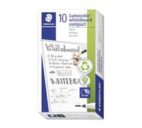 STAEDTLER Lumocolor 341 Whiteboard Marker - Black, set of 10 | Compact format 1.0-2.0 mm, wipe-off, DRY SAFE - quick-drying - Item No. 341-9