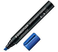 STAEDTLER Lumocolor 350 Permanent Marker - Blue, 10 Pieces, Chisel tip | 2.0-5.0 mm, smudge-proof markers - waterproof, for various surfaces - Item No. 350-3