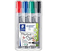 STAEDTLER Lumocolor 356 Flipchart Marker Medium Bullet - Assorted Refillable Pack of 4