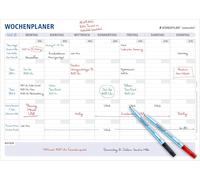 STAEDTLER Lumocolor 641 A1-1 Weekly Planner Reusable Dry Erase A1 Size with 2 Lu