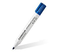 Staedtler Lumocolor Blue Bullet Tip Whiteboard Board Markers (10 Pack) Glass Porcelain Dry Wipe Fast Dry Safe 351