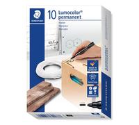 STAEDTLER Lumocolor Bullet Tip Permanent Marker, Black, Pack of 10 1 count (Pack