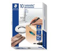 STAEDTLER Lumocolor Bullet Tip Permanent Marker, Black, Pack of 10