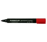 STAEDTLER Lumocolor Bullet Tip Permanent Marker, Red, Pack of 10 10 count (Pack