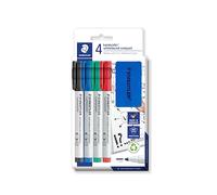 Staedtler Lumocolor Compact Bullet Point Whiteboard Marker with Eraser, Assorted (Pack of 4)