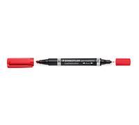 Permanent markers - STAEDTLER - Lumocolor Duo - Red - Pack of 10 - Fine tip 1.5 mm