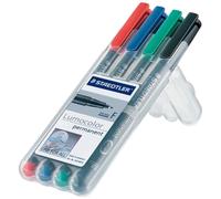 Staedtler Lumocolor DVD CD Glass Pens - Permanent Marker - Fine - Wallet of 4