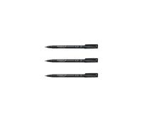 STAEDTLER Lumocolor Fine Permanent Marker Pens - Waterproof Smudge Resistant Quick Dry CD DVD OHP - Black - Pack of 3