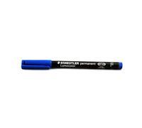 STAEDTLER 318-3 Lumocolor Permanent Pen, Fine Line Width, 0.6mm - Blue (Box of 10)