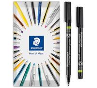 STAEDTLER Lumocolor Garden Marker Pen - Permanent Outdoor Markers - Black Ink - Medium 1.0mm Nib - Pens in Envelope Gift Packaging (Pack of 2)