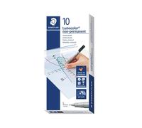 Staedtler Lumocolor Non-Permanent Marker Pen Superfine Black (10 Pack) 311-9