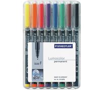 Staedtler Lumocolor OHP Acetate Water Soluble Pens / 8 Colour Pack Fine 0.6mm Ti