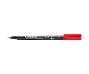 STAEDTLER Lumocolor OHP Marker Fine Bullet 0.6 mm Red Refillable Pack of 10