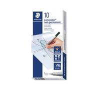 STAEDTLER 311-9 Lumocolor Non-Permanent Pen, Superfine Line Width 0.4mm - Black (Box of 10)