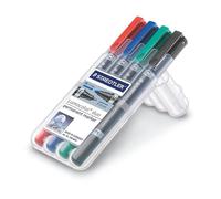 Staedtler Lumocolor Permanent DUO Double Ended Permanent Marker - Assorted Colours (Pack of 4)