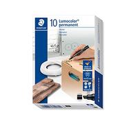 Staedtler Lumocolor Permanent Marker 350-9 Chisel Tip - Black (Pack of 10) | chisel tip 2.0-5.0 mm, smudge-proof on almost all surfaces - waterproof - Item No. 350-9