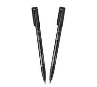 STAEDTLER Lumocolor Permanent Marker - Black Fine 0.6mm Waterproof Writing Pens, Smudge Proof Quick Dry Ink Marker Pen, Long Lasting Markers for Plastic, Glass, Metal, Office & School | Pack of 2