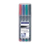 STAEDTLER Lumocolor Permanent Marker - Wallets of Assorted Colours 317 WP4