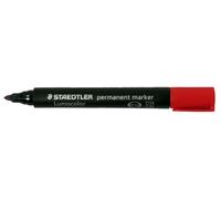 STAEDTLER Lumocolor Red Permanent Marker, Bullet Tip, Pack of 10 Reliable