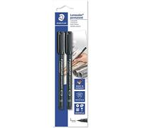 Staedtler Lumocolor Universal 313-9BK2DA S-Spitze, Approx. 0.4 MM, Permanent, Pack of 2